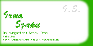 irma szapu business card